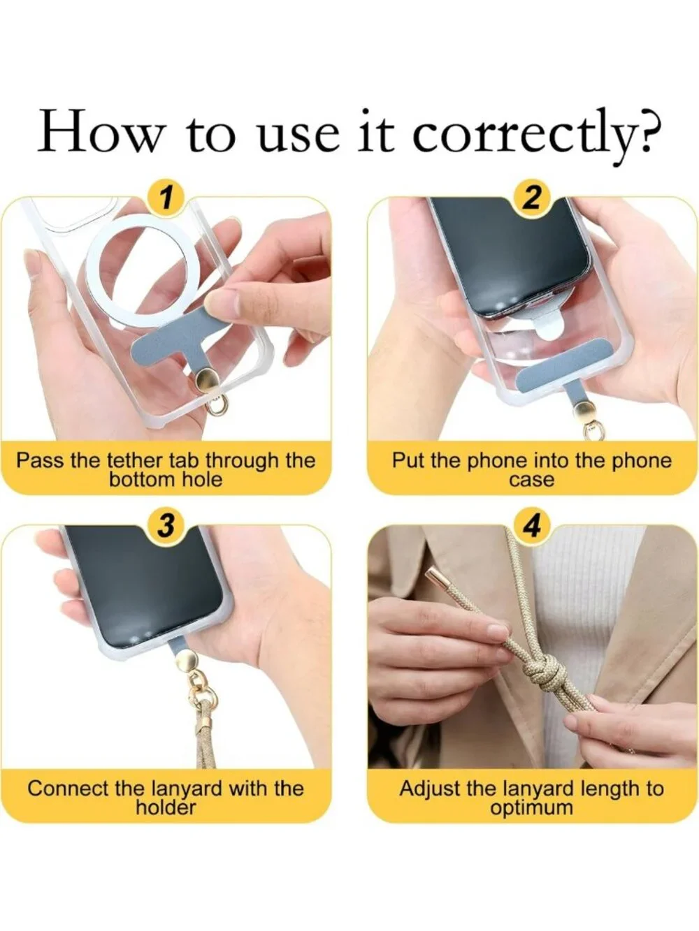 Adjustable Phone Lanyard Crossbody Strap for Travel & Outdoor | Anti-Theft Neck